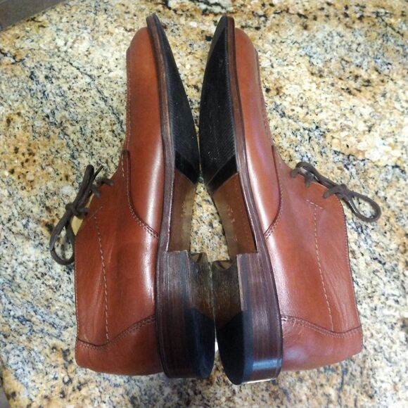 Nardi Brown Leather Derby Dress Shoes Lace Up Square Toe Made Italy Men 44 US 11 - Picture 7 of 13